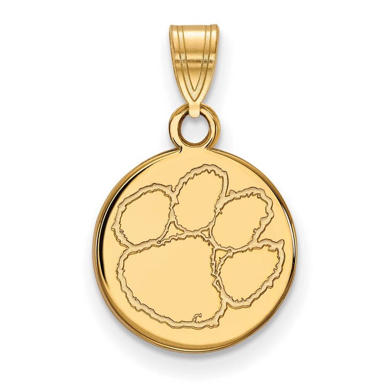 10k Yellow Gold Clemson U Small Disc Pendant